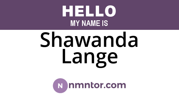 Shawanda Lange