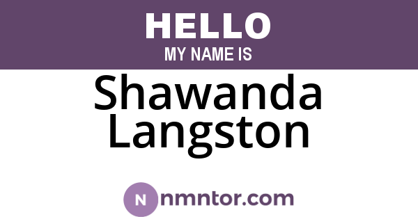 Shawanda Langston