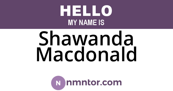 Shawanda Macdonald