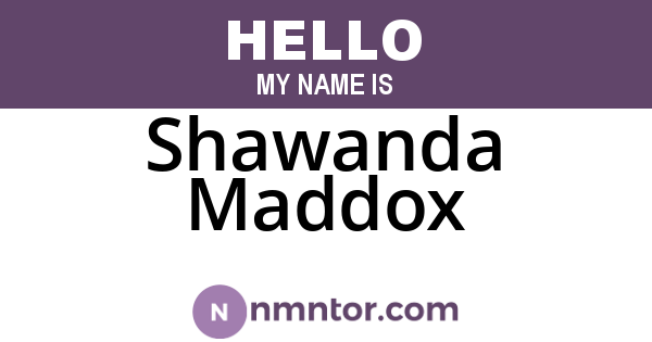 Shawanda Maddox