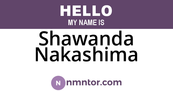 Shawanda Nakashima