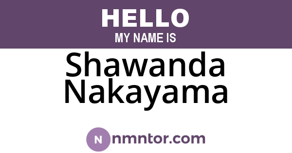 Shawanda Nakayama