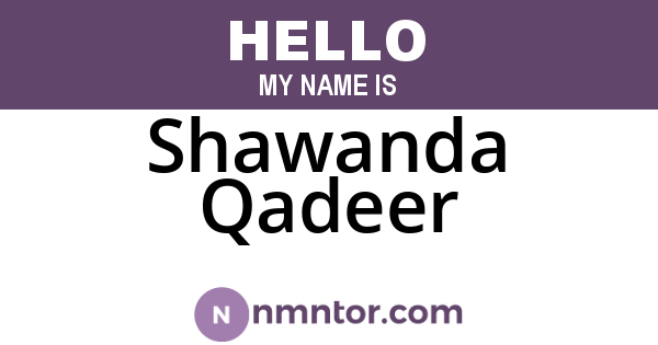 Shawanda Qadeer