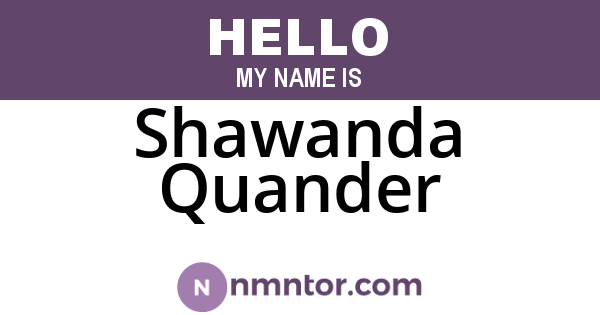 Shawanda Quander
