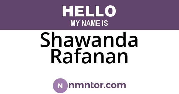 Shawanda Rafanan