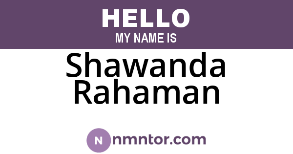 Shawanda Rahaman