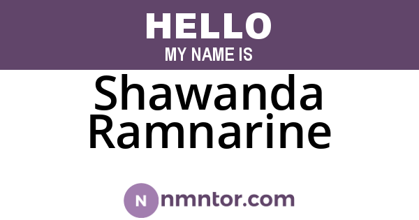 Shawanda Ramnarine
