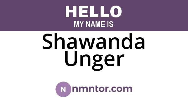 Shawanda Unger