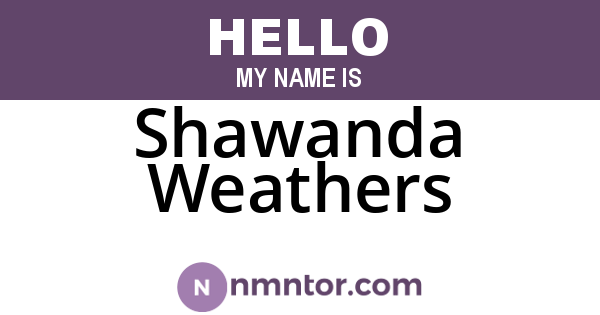 Shawanda Weathers