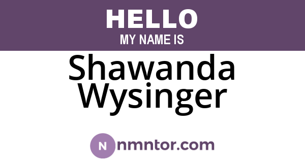 Shawanda Wysinger