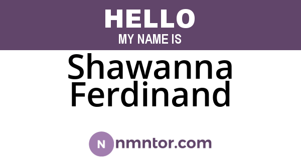 Shawanna Ferdinand