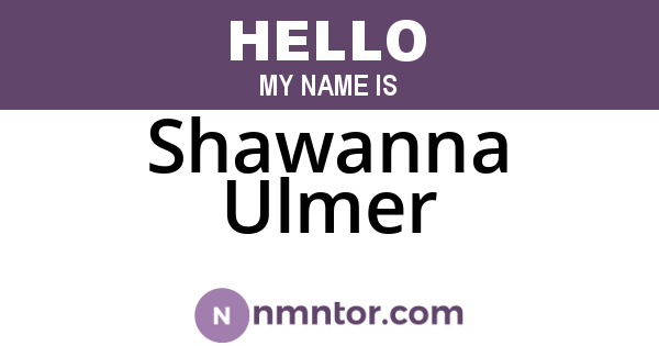 Shawanna Ulmer