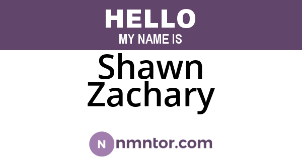 Shawn Zachary