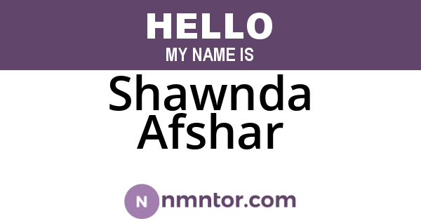 Shawnda Afshar