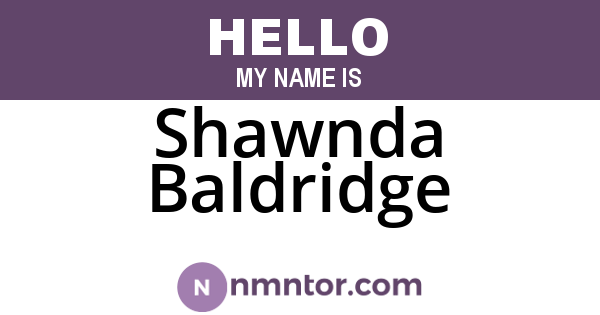 Shawnda Baldridge