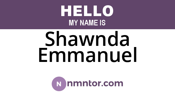 Shawnda Emmanuel