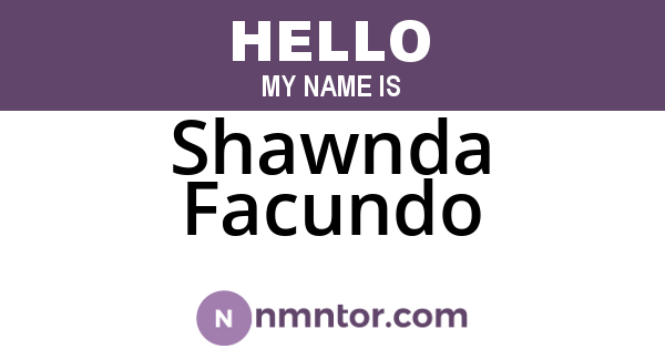 Shawnda Facundo