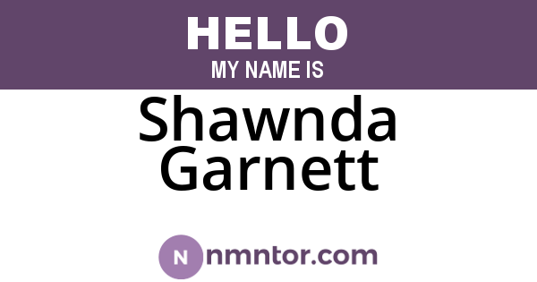 Shawnda Garnett