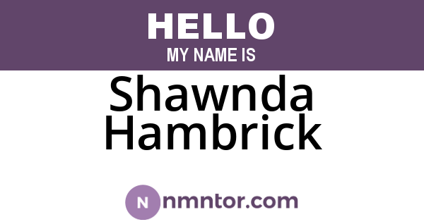Shawnda Hambrick