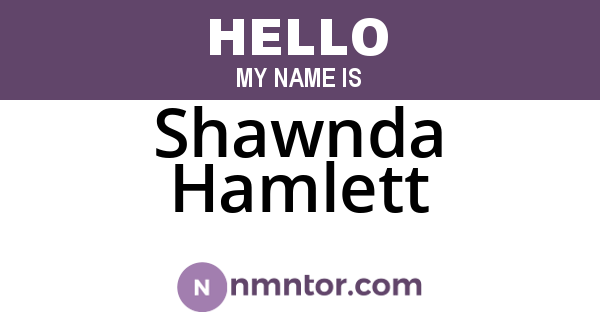 Shawnda Hamlett