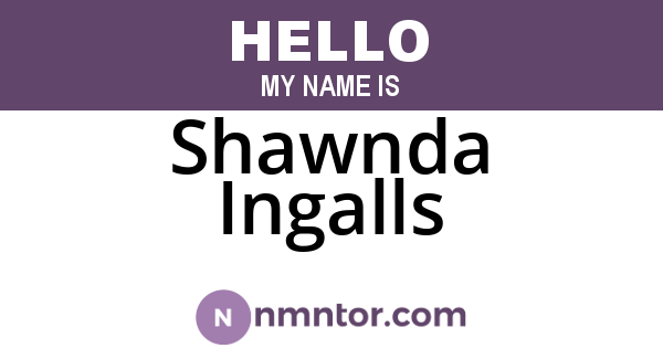 Shawnda Ingalls