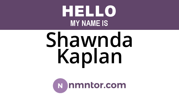 Shawnda Kaplan