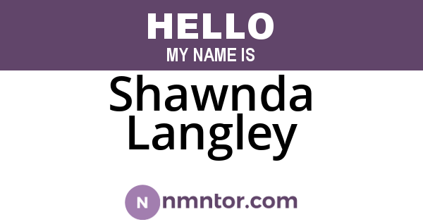 Shawnda Langley