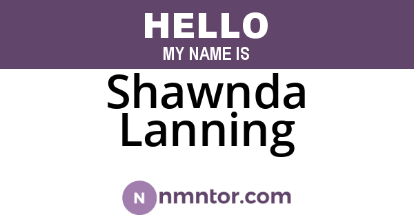 Shawnda Lanning