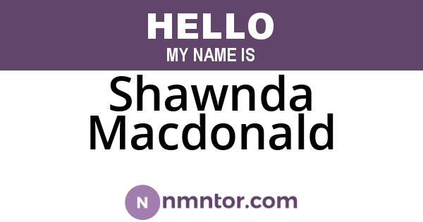Shawnda Macdonald