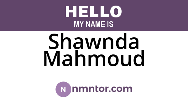 Shawnda Mahmoud