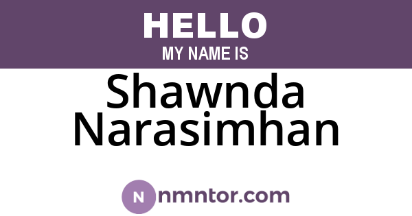 Shawnda Narasimhan