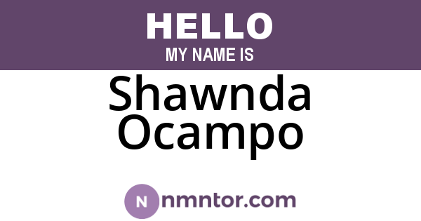 Shawnda Ocampo