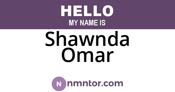 Shawnda Omar
