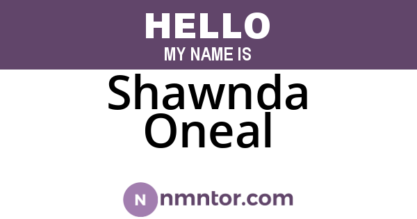 Shawnda Oneal