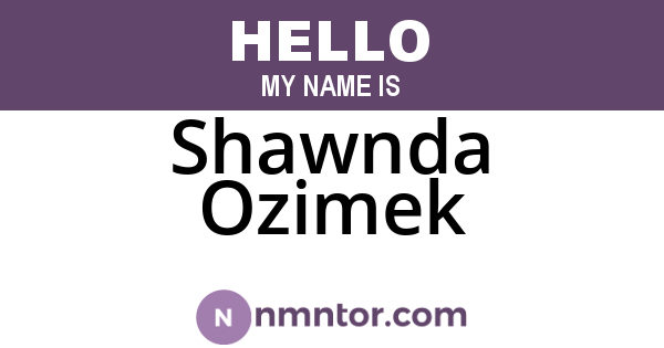 Shawnda Ozimek