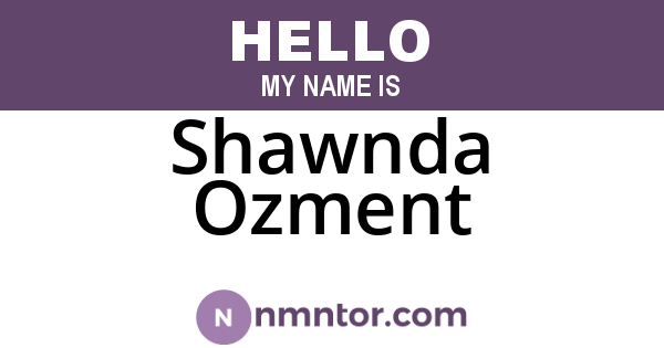 Shawnda Ozment