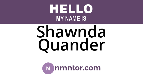 Shawnda Quander