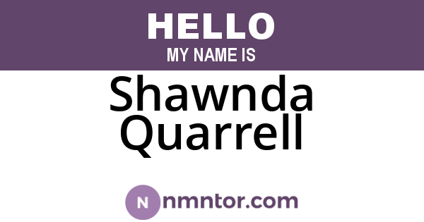 Shawnda Quarrell
