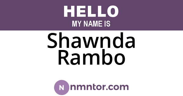 Shawnda Rambo