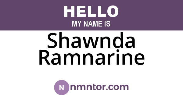 Shawnda Ramnarine
