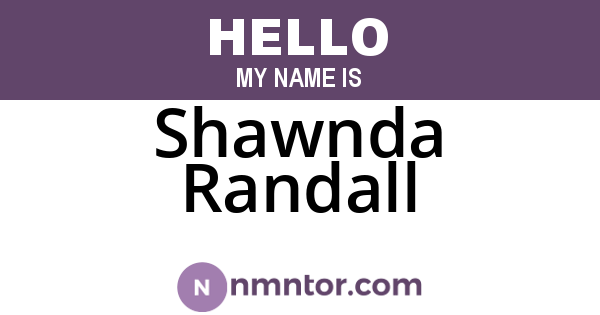 Shawnda Randall