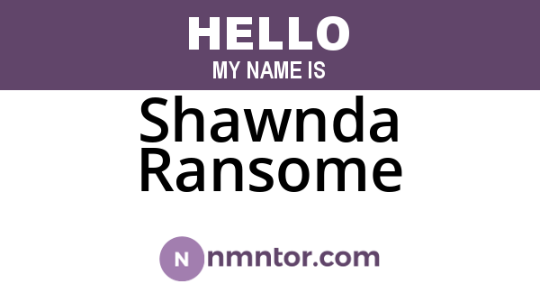 Shawnda Ransome