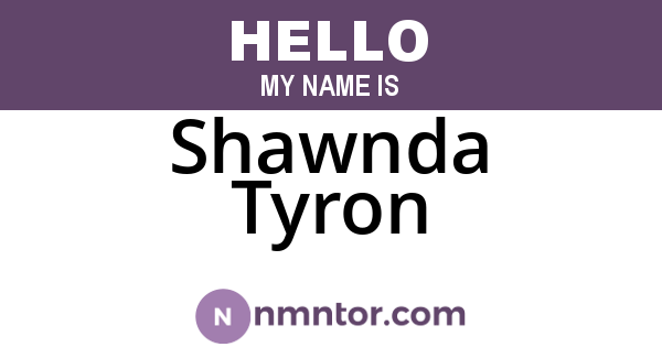 Shawnda Tyron