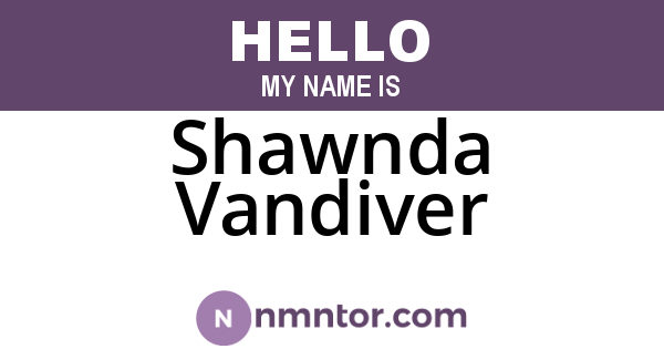 Shawnda Vandiver