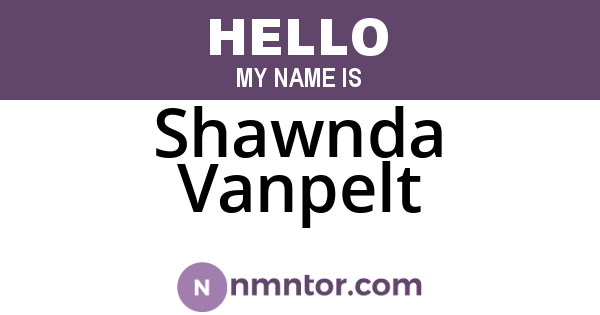 Shawnda Vanpelt