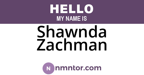Shawnda Zachman