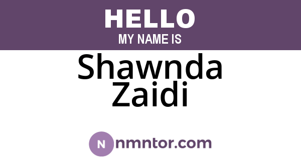 Shawnda Zaidi