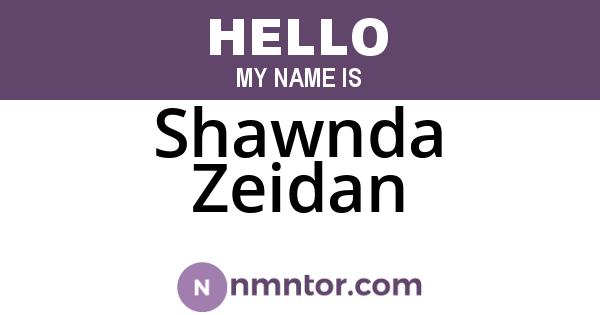 Shawnda Zeidan