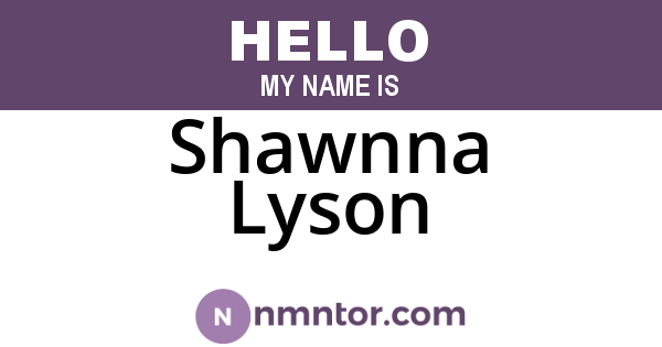 Shawnna Lyson