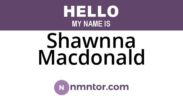 Shawnna Macdonald
